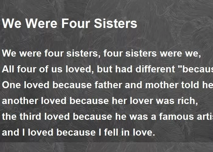 We Were Four Sisters